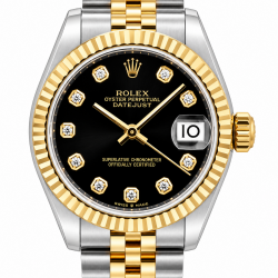 Rolex Datejust 31MM 178273 Two-Tone Black Diamond Dial Watch